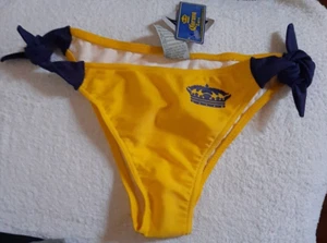 GOLD MIT MARINEBLAU CORONA BIKINI BADEANZUG KRAWATTEN AN DEN SEITEN BADEBEKLEIDUNG HÖSCHEN GROSS - Bild 1 von 4