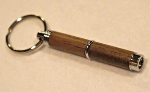 Nussbaum Massivholz Zigarre Locher Schlüsselanhänger Chromring perfekt für Gravur - Bild 1 von 1