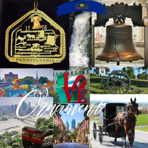 Pennsylvania Ornament Brass State Landmarks Personalize with Year Charm - Picture 1 of 8
