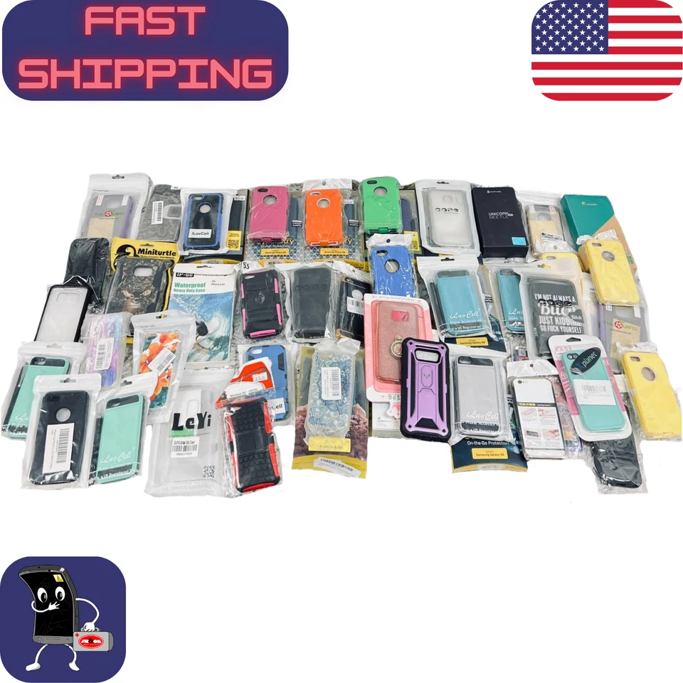 50 Cell Phone Cases Mix Older Models iPhone 4/4S/5/5S/5C/SE Samsung S5/S6 Lot 1 - Image 1 of 4