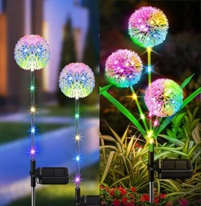 1x Solar LED Lichter Löwenzahn Bunte Für Draussen Garten Hof Rasen Weg Hochzeit - Bild 1 von 8