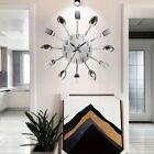 3D Spoon Fork Wall Clock Modern Decorative Horloge Metal Clock  Living Room