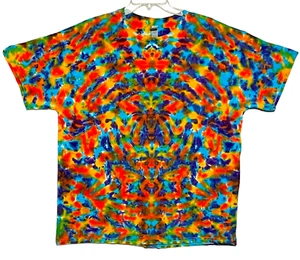 Psychedelische Krawatte Farbstoff Regenbogenblotter S/S Sm Med Lg XL 2X 3X 4X 5X 6X Farbstoff - Bild 1 von 1