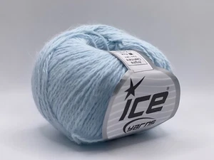 Baby Blue Angora Cashmere 68758 Ice Yarns Luxury Blend Sport Weight 50gr 218yds - Picture 1 of 5