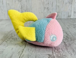 Gund Pastel Whale Fish Terrycloth Stuffed Animal Pink Blue Yellow Plush 1982 - Picture 1 of 9