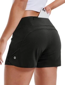 Running Shorts for Women with Liner Black Athletic High Waisted Workout Tenni... - Picture 1 of 6