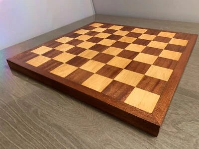 Premium Handcrafted Mahogany & beech Chessboard - Made in my workshop by myself  - Image 1 of 4
