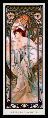 Póster de colección Alphonse Mucha Art Nouveau impresión en lienzo imán de nevera 6,5x17 Foto 1 de 2