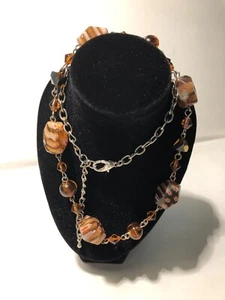 Collar de cuentas de vidrio artístico de colección - Imagen 1 de 6