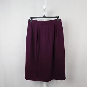 Vintage Leslie Fay Wool Blend Lined Pencil Skirt - 16 Plum Purple #2127 - Picture 1 of 5