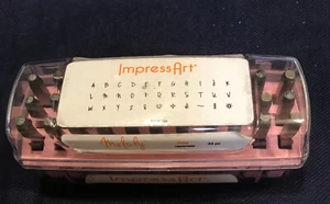 Impress Art Melody Uppercase 3mm Letter Metal Stamp Set 33 Piece Sturdy Case - Picture 1 of 7