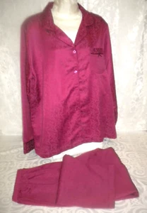 MISS ELAINE 2 PC PAJAMAS SZ L DUSTY ROSE BUTTON DOWN FRONT BOX14 - Picture 1 of 5