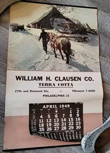 1949 William H. Clausen Co. Philadelphia Terrakotta Tage Arbeit Lougheed Kalender - Bild 1 von 9