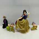 Princess Snow White Seven Dwarfs Evil Queen Cake Topper Figures Toy Lot Of 4