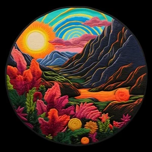 Parche de flores silvestres apliques para planchar ropa pintoresca naturaleza insignia montaña         - Imagen 1 de 12