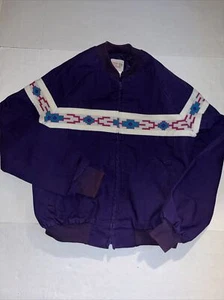 Saddle King Western Rockabilly Purple Aztec Herren L Reg Vintage Jacke - Bild 1 von 7