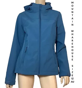 🌻MOUNTAIN WAREHOUSE SOFTSHELL WATER REPELLENT BLUE HOODED TOP NWOT - Bild 1 von 10