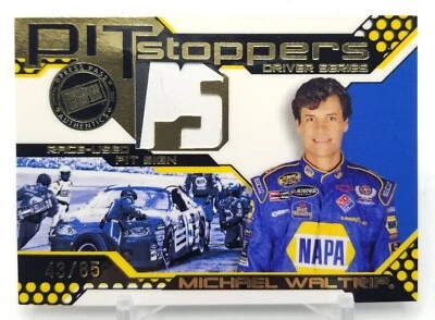 2005 Press Pass Trackside MICHAEL WALTRIP Pit Stoppers /85 Race Used Pit Sign *B - Image 1 of 4