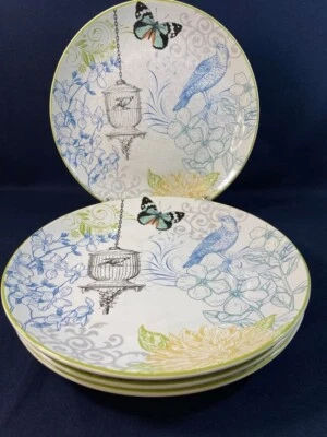 222 Fifth Bergerac Blue Dinner Plates – Set of 4 - C5 & C5 - Image 1 of 4