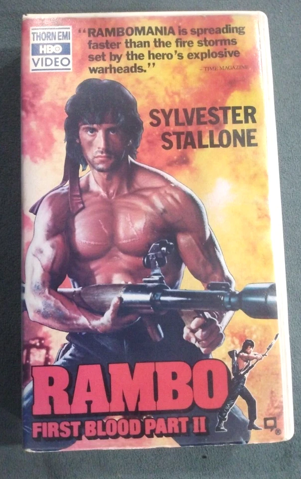 Rambo First Blood Part 2 (1985) VHS Thorn EMI HBO Video No Barcode Clamshell - Image 1 of 4