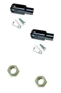 2) Gas Brake Pedal Linkage Throttle Rod Aluminum Clevis Jam Nut Kit Kart Brakes - Picture 1 of 8