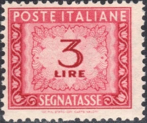 1947 italia repubblica Segnatasse Ruota Cifra £. 3 - Imagen 1 de 1