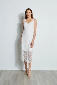 Elie Tahari Lace Maxi Dress Pearl Floral Print Sleeveless Small 4-6 $398.00 NWT - Picture 1 of 9