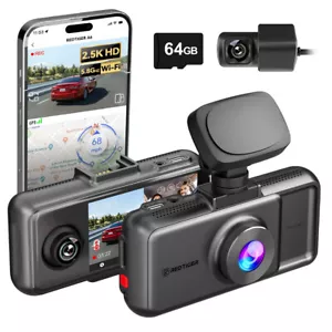 REDTIGER A6 Dash Cam 3 Channel Dash Camera 2.5K, 5.8GHz WiFi,3" Touch Screen - Picture 1 of 10