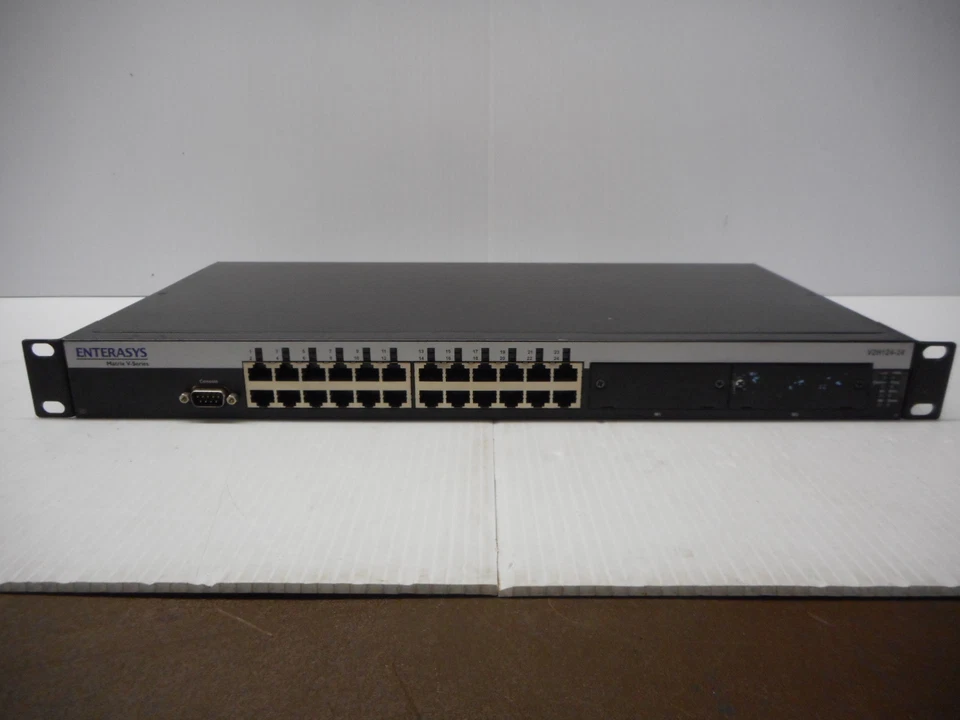 Enterasys V-Series 24 Port Ethernet Matrix Switch Model V2H124-24 + Power Supply - Image 1 of 1