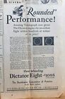 1931 newspaper ad for Studebaker - Torsiograph test prove Dictator Engine smooth