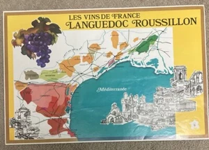 Original vintage poster Advertising FRENCH VINEYARDS LANGUEDOC ROUSSILLON c.1970 - Picture 1 of 5
