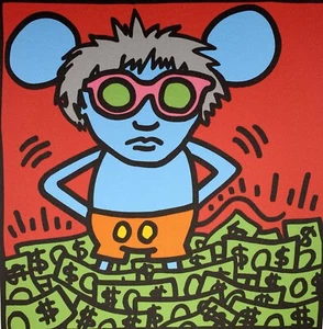 Keith Haring, Andy Mouse (1) 1986, Plate Signed Lithograph - Picture 1 of 3