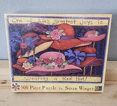 Greatest Joy is Wearing a Red Hat 500pc Jigsaw Puzzle Susan Winget Sealed - Image 1 of 3