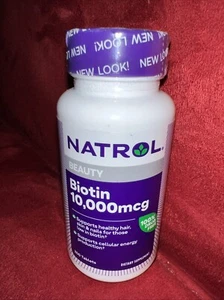 Natrol Beauty Biotin 10,000Mcg for Healthy Hair, Skin, Nails and Eye 200 Tablets - Picture 1 of 2