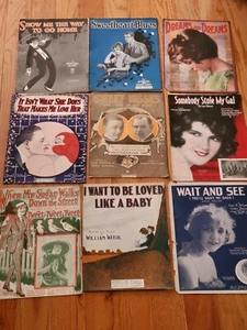 Vintage Sheet Music Lot Of 15 junk journal pictures ephemera holiday - Picture 1 of 2