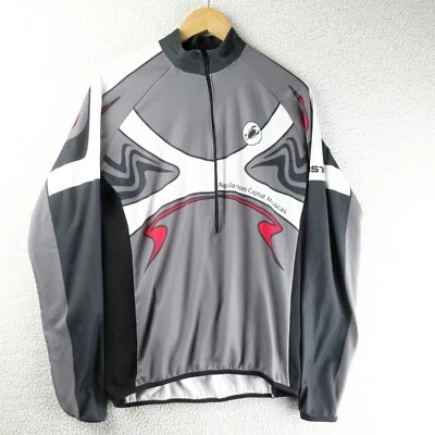 Jersey Castelli Para Hombre Grande Gris Rojo Media Cremallera Manga Larga Ligero Ciclismo Foto 1 de 4