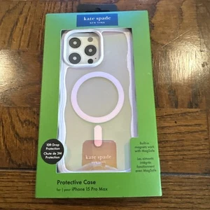 Kate Spade iPhone 15 Pro Max Case Pink Wavy Sides - Picture 1 of 2