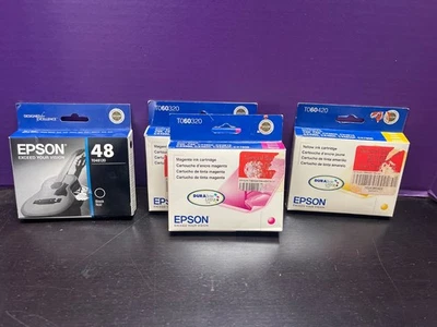 Cartucho de tinta negro original Epson 48 T048520 sellado de fábrica caducado TO60320 y 420 Foto 1 de 4