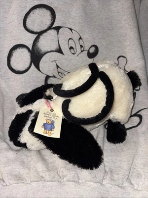 Cartera de peluche North American Bear Company Barnyard Bags negra blanca conejo Foto 1 de 4