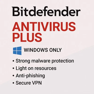 Bitdefender Antivirus - 3 Year 5 WINDOWS Devices + Daily VPN - Image 1 of 4