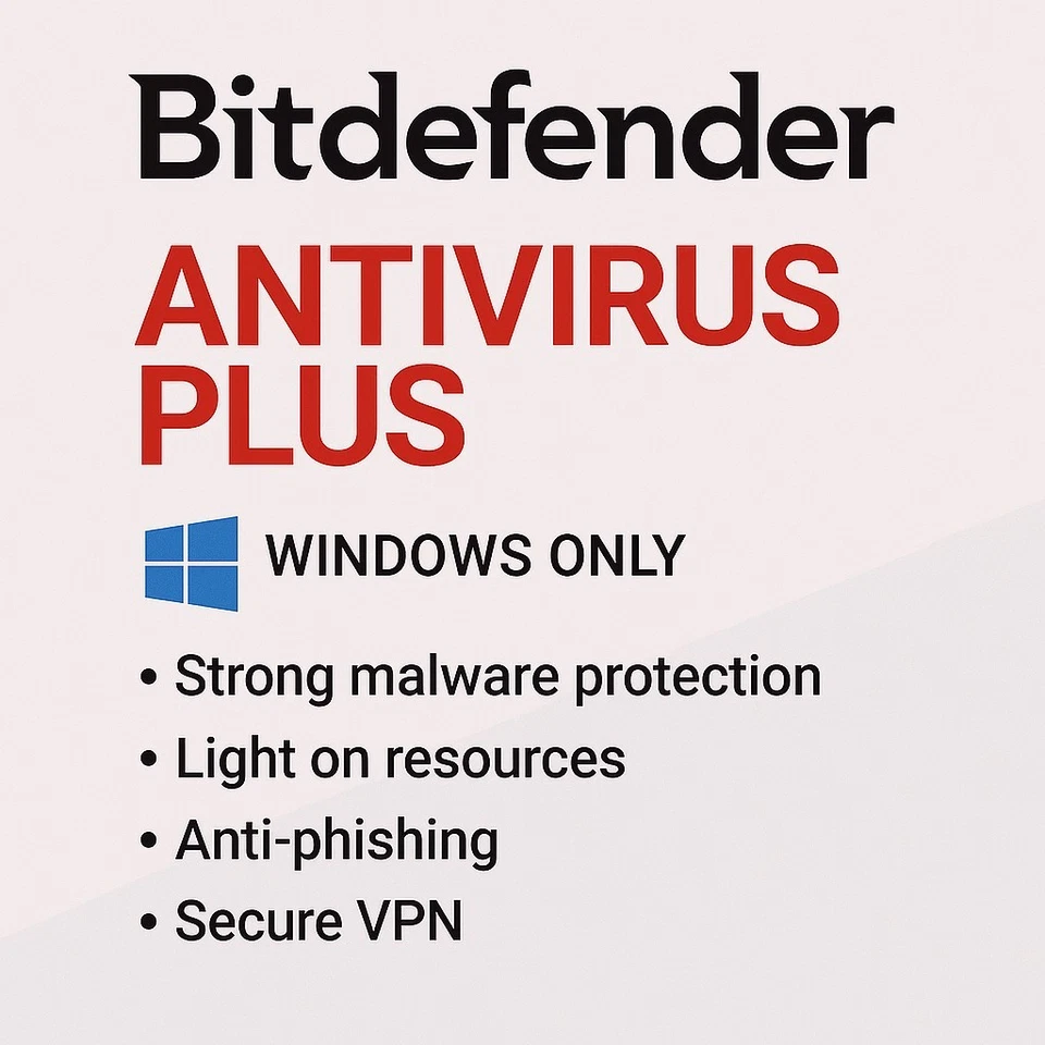 Bitdefender Antivirus - 1 Year 1 WINDOWS Devices + Daily VPN - Image 1 of 4