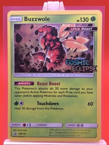 Buzzwole SM218 Cosmic Eclipse Holo Rare Prerelease Promo Pokemon Card - Picture 1 of 14