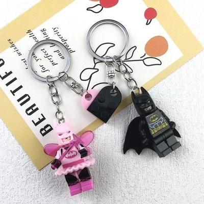 2024 Pink Fairy Batman & Black Batman Lego Keychain CUTE-New Gift - Image 1 of 4