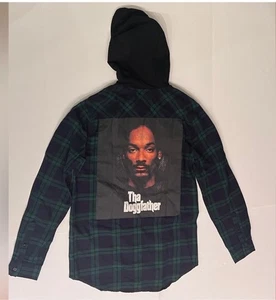 Neu mit Etikett Snoop Dogg Doggfather Hoody Hoodie SM grün schwarz kariertes Hemd Baumwolle $ 65 - Bild 1 von 3
