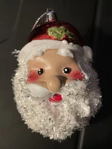 Weihnachtsmannkopf Glitzer / Weihnachtsschmuck - Bild 1 von 5