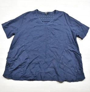 Ulla Popken Lightweight Short Sleeved Linen Blouse Lagenlook Plus Size 20/22 - Picture 1 of 5