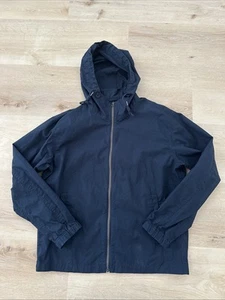 Uniqlo 100% cotton lightweight zip parka Navy Blue Small S - Picture 1 of 9