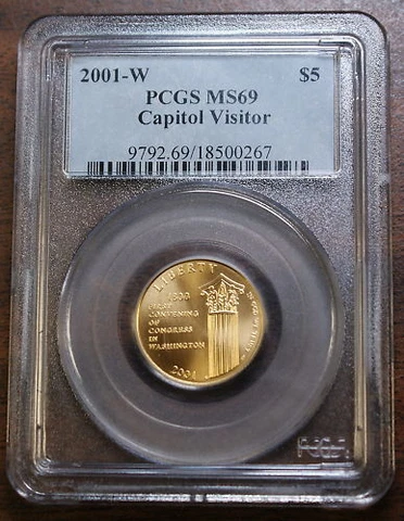 2001-W Capitol Visitor $5 Gold Commemorative PCGS MS-69 Cover