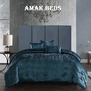 New Plush Velvet Padded Panel Headboard 20" 24" Height - 3FT 4FT 4FT6 5FT 6FT - Picture 1 of 13