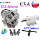CNC Router Rotation Axis MT2 Tailstock Dividing head 4th axis 3 jaw 100mm【USA】